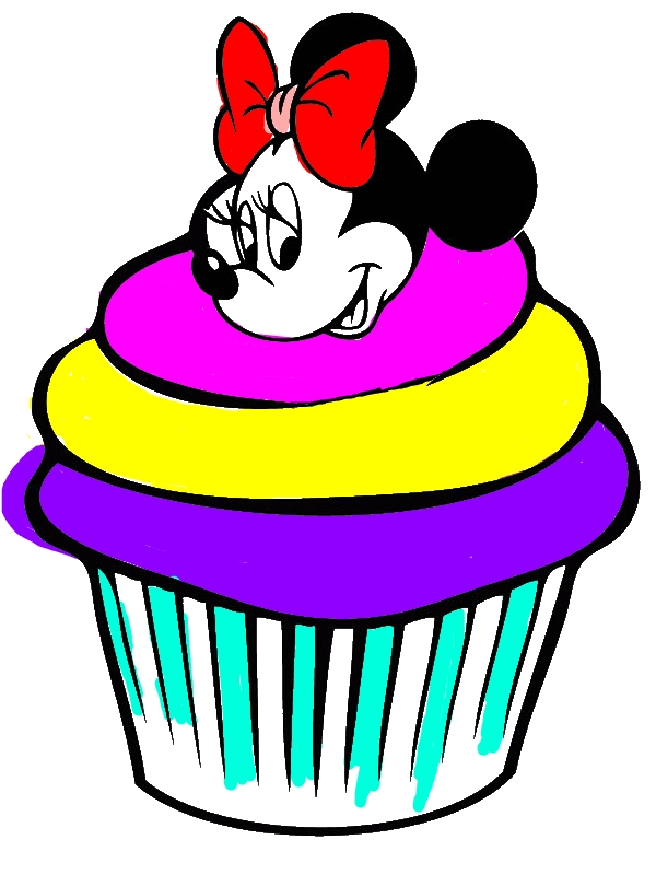 Cute Minnie Mouse Cupcake Coloring Page by 8 years old chris  