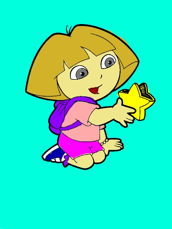 Dora Holding Star in Dora the Explorer Coloring Page by years old Frank D  Moseley  