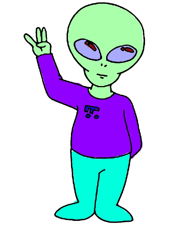 For Fingered Alien Coloring Page by years old Ethel B  Griffin  
