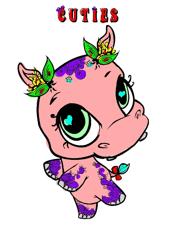 Little Cute Hippo Coloring Page by years old Kimberly J  Blair  